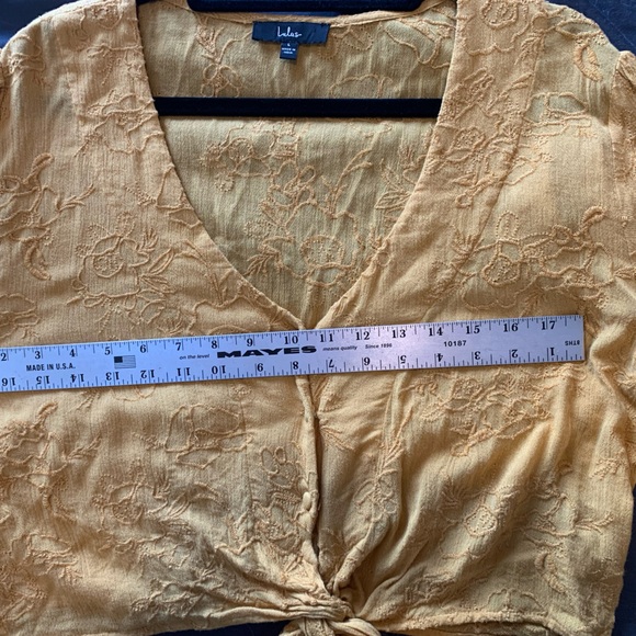 Lulus Yellow Embroidered Crop Top - Picture 8 of 10